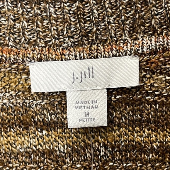 J.Jill Long Duster Cardigan Knit Sweater Hazelnut Multicolor Size Petite Medium - Picture 4 of 11